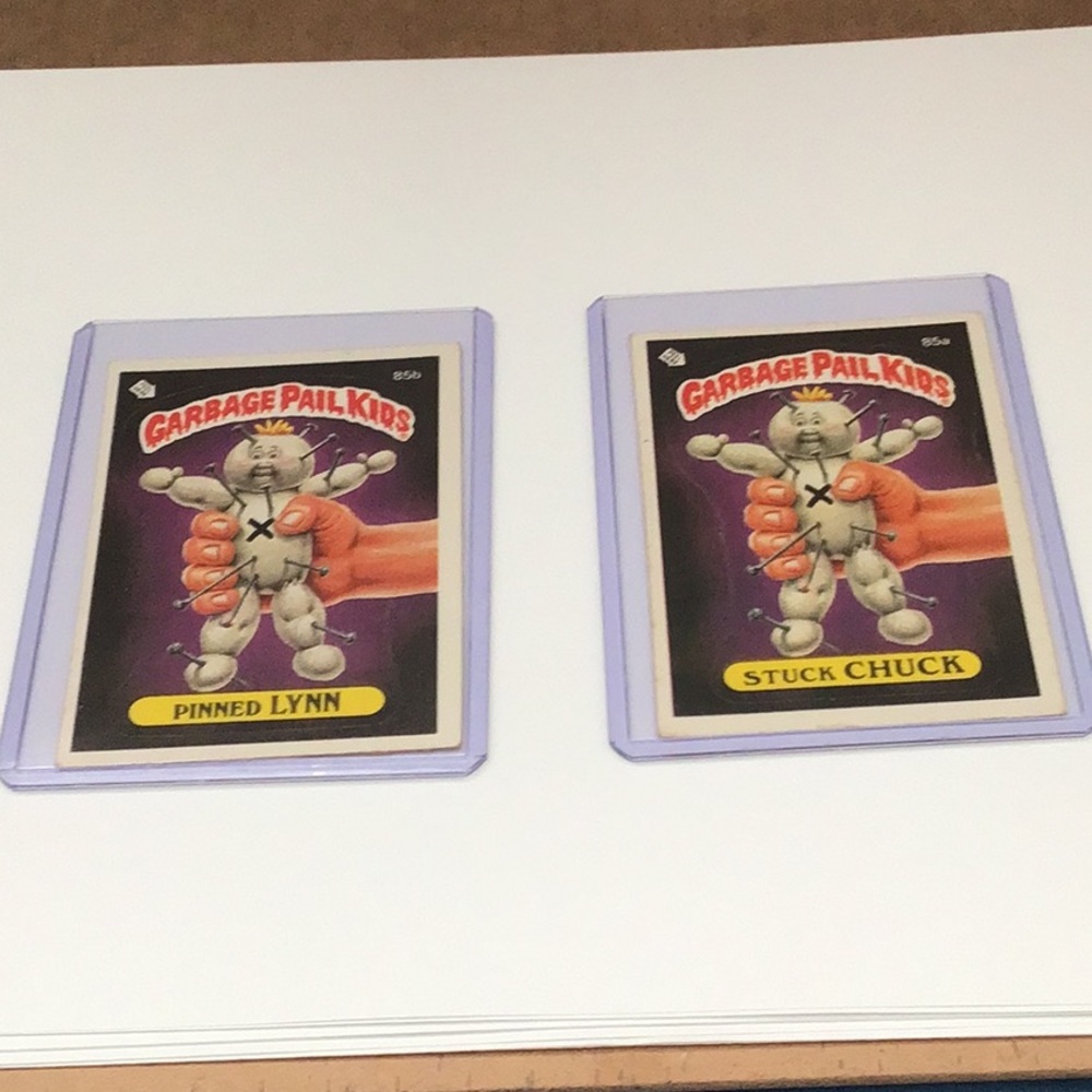 Garbage Pail Kids  STUCK CHUCH 85a and. PINNED LYNN 85b